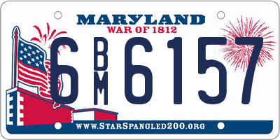 MD license plate 6BM6157