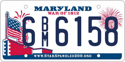 MD license plate 6BM6158