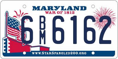 MD license plate 6BM6162
