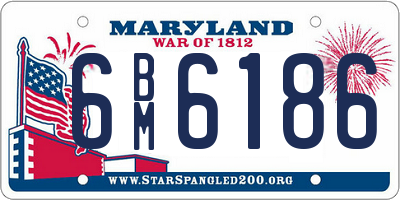 MD license plate 6BM6186