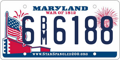 MD license plate 6BM6188