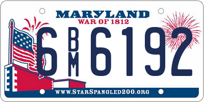 MD license plate 6BM6192