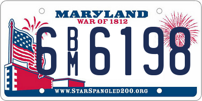 MD license plate 6BM6198
