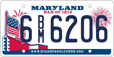 MD license plate 6BM6206
