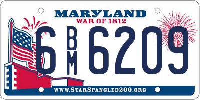 MD license plate 6BM6209