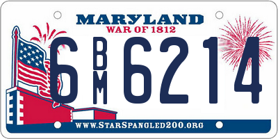 MD license plate 6BM6214