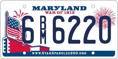 MD license plate 6BM6220