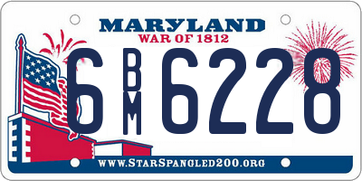 MD license plate 6BM6228