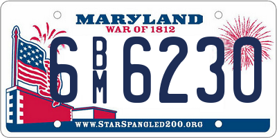 MD license plate 6BM6230