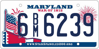 MD license plate 6BM6239