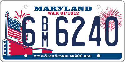 MD license plate 6BM6240