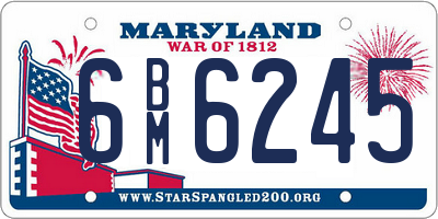 MD license plate 6BM6245
