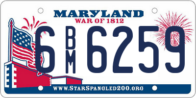 MD license plate 6BM6259