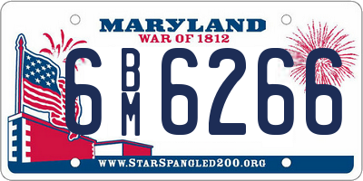 MD license plate 6BM6266