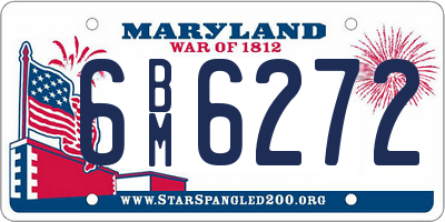 MD license plate 6BM6272