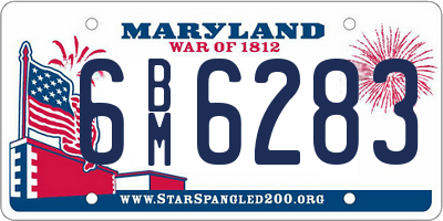 MD license plate 6BM6283