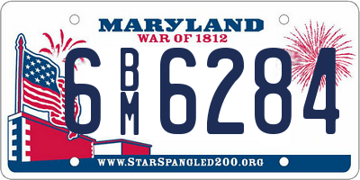 MD license plate 6BM6284