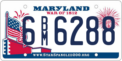 MD license plate 6BM6288