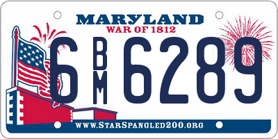 MD license plate 6BM6289