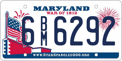 MD license plate 6BM6292