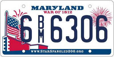 MD license plate 6BM6306