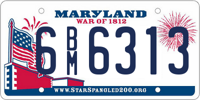 MD license plate 6BM6313