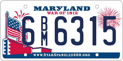 MD license plate 6BM6315