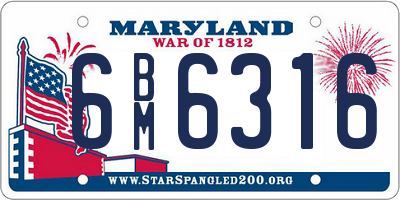 MD license plate 6BM6316