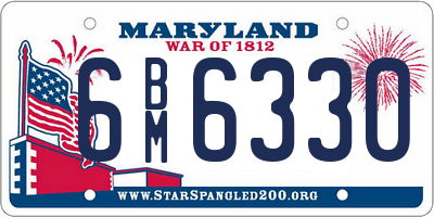 MD license plate 6BM6330