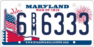 MD license plate 6BM6333