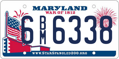 MD license plate 6BM6338