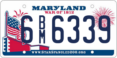 MD license plate 6BM6339
