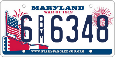 MD license plate 6BM6348