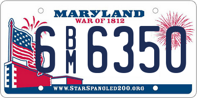 MD license plate 6BM6350