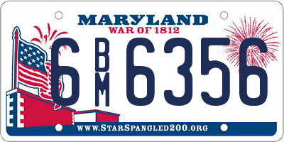 MD license plate 6BM6356
