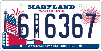 MD license plate 6BM6367