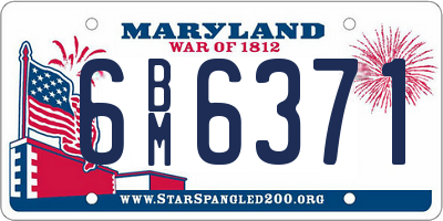 MD license plate 6BM6371