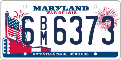 MD license plate 6BM6373