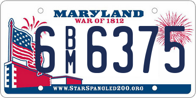 MD license plate 6BM6375