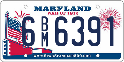 MD license plate 6BM6391