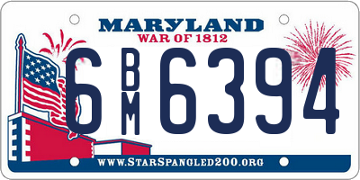 MD license plate 6BM6394