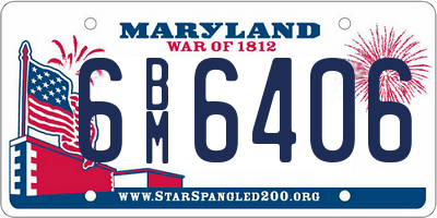 MD license plate 6BM6406