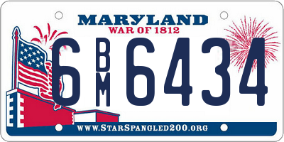 MD license plate 6BM6434