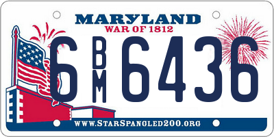 MD license plate 6BM6436