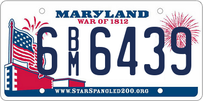 MD license plate 6BM6439