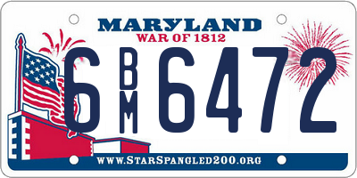 MD license plate 6BM6472