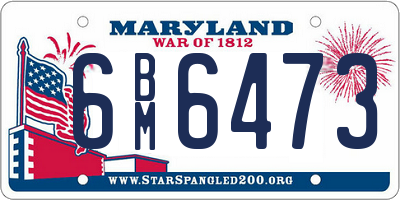 MD license plate 6BM6473