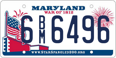 MD license plate 6BM6496