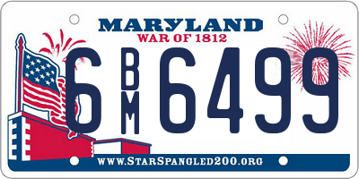 MD license plate 6BM6499