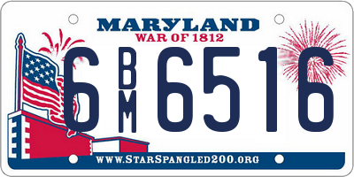 MD license plate 6BM6516